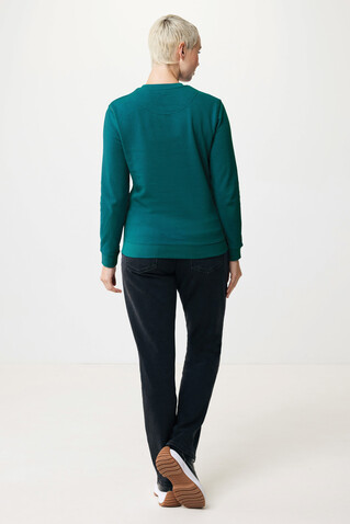 IQONIQ Zion Rundhals-Sweater aus recycelter Baumwolle verdigris bedrucken, Art.-Nr. T9300.009.XXL
