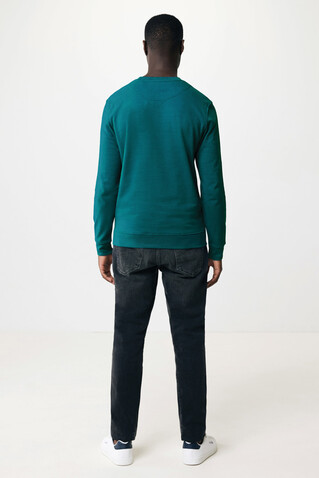 IQONIQ Zion Rundhals-Sweater aus recycelter Baumwolle verdigris bedrucken, Art.-Nr. T9300.009.XXL