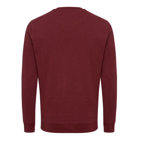 IQONIQ Zion Rundhals-Sweater aus recycelter Baumwolle burgunderrot bedrucken, Art.-Nr. T9300.007.XXXL