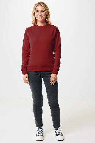 IQONIQ Zion Rundhals-Sweater aus recycelter Baumwolle burgunderrot bedrucken, Art.-Nr. T9300.007.XXXL