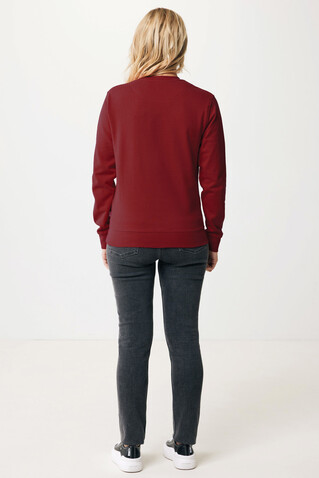 IQONIQ Zion Rundhals-Sweater aus recycelter Baumwolle burgunderrot bedrucken, Art.-Nr. T9300.007.XXXL