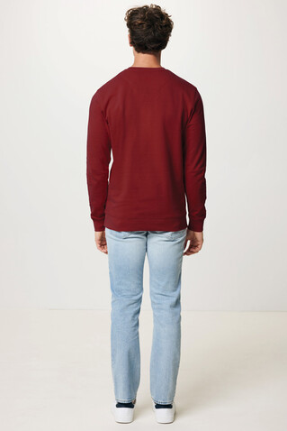 IQONIQ Zion Rundhals-Sweater aus recycelter Baumwolle burgunderrot bedrucken, Art.-Nr. T9300.007.XXXL