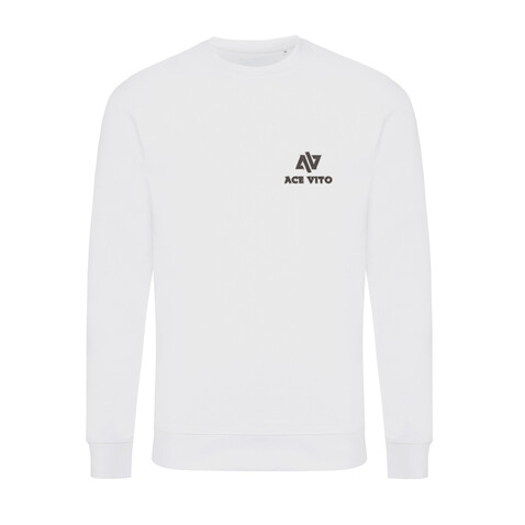 IQONIQ Zion Rundhals-Sweater aus recycelter Baumwolle recycled white bedrucken, Art.-Nr. T9300.004.XXXL