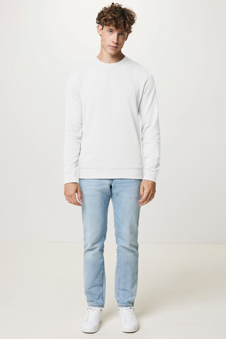 IQONIQ Zion Rundhals-Sweater aus recycelter Baumwolle recycled white bedrucken, Art.-Nr. T9300.004.XXXL