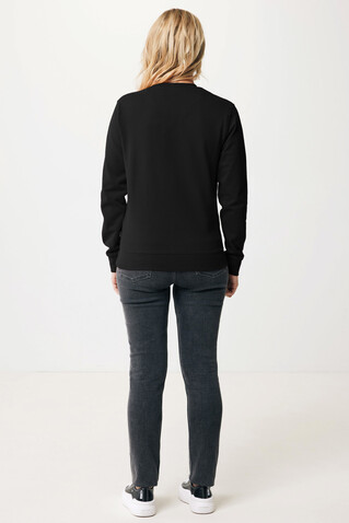 IQONIQ Zion Rundhals-Sweater aus recycelter Baumwolle schwarz bedrucken, Art.-Nr. T9300.001.XS