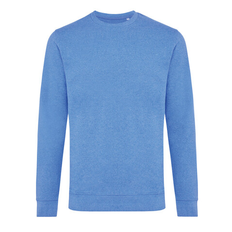 IQONIQ Denali ungefärbt. Rundhals-Sweater aus recycelter BW heather blue bedrucken, Art.-Nr. T9301.024.XS
