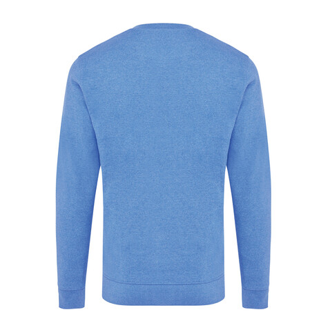 IQONIQ Denali ungefärbt. Rundhals-Sweater aus recycelter BW heather blue bedrucken, Art.-Nr. T9301.024.XS