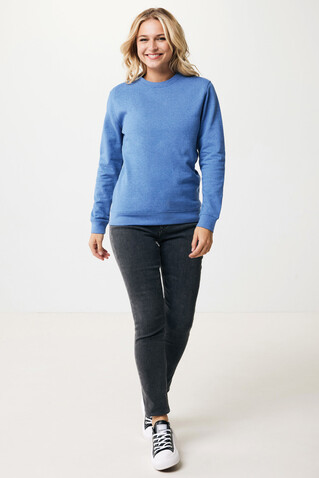 IQONIQ Denali ungefärbt. Rundhals-Sweater aus recycelter BW heather blue bedrucken, Art.-Nr. T9301.024.XS