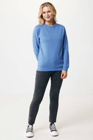 IQONIQ Denali ungefärbt. Rundhals-Sweater aus recycelter BW heather blue bedrucken, Art.-Nr. T9301.024.XS