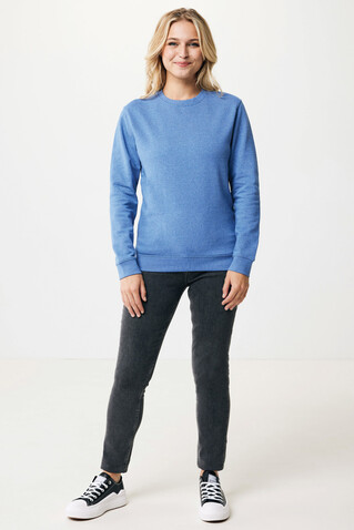 IQONIQ Denali ungefärbt. Rundhals-Sweater aus recycelter BW heather blue bedrucken, Art.-Nr. T9301.024.XS