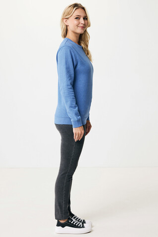 IQONIQ Denali ungefärbt. Rundhals-Sweater aus recycelter BW heather blue bedrucken, Art.-Nr. T9301.024.XS