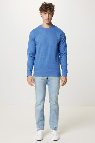 IQONIQ Denali ungefärbt. Rundhals-Sweater aus recycelter BW heather blue bedrucken, Art.-Nr. T9301.024.XS