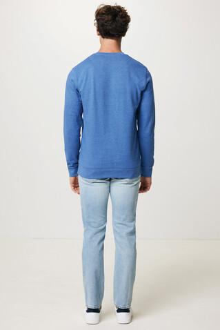IQONIQ Denali ungefärbt. Rundhals-Sweater aus recycelter BW heather blue bedrucken, Art.-Nr. T9301.024.XS