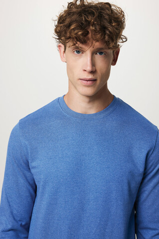 IQONIQ Denali ungefärbt. Rundhals-Sweater aus recycelter BW heather blue bedrucken, Art.-Nr. T9301.024.XS