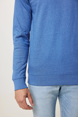 IQONIQ Denali ungefärbt. Rundhals-Sweater aus recycelter BW heather blue bedrucken, Art.-Nr. T9301.024.XS