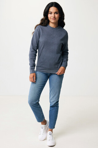 IQONIQ Denali ungefärbt. Rundhals-Sweater aus recycelter BW heather navy bedrucken, Art.-Nr. T9301.016.XXS