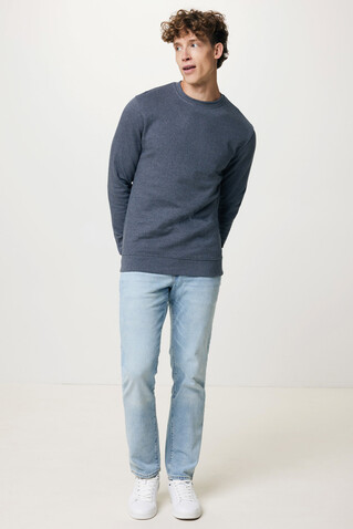 IQONIQ Denali ungefärbt. Rundhals-Sweater aus recycelter BW heather navy bedrucken, Art.-Nr. T9301.016.XXS