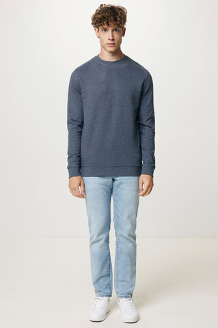 IQONIQ Denali ungefärbt. Rundhals-Sweater aus recycelter BW heather navy bedrucken, Art.-Nr. T9301.016.XXS