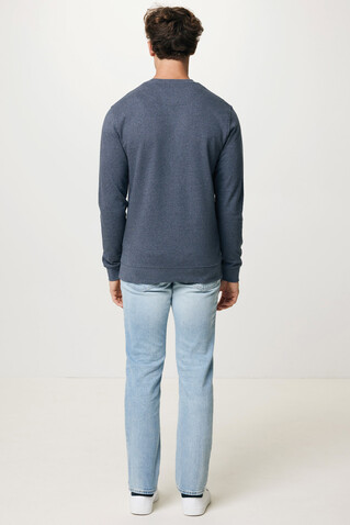 IQONIQ Denali ungefärbt. Rundhals-Sweater aus recycelter BW heather navy bedrucken, Art.-Nr. T9301.016.XXS