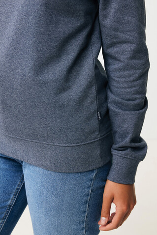 IQONIQ Denali ungefärbt. Rundhals-Sweater aus recycelter BW heather navy bedrucken, Art.-Nr. T9301.016.XXS