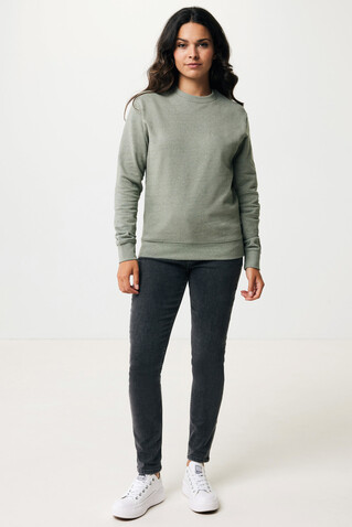 IQONIQ Denali ungefärbt. Rundhals-Sweater aus recycelter BW heather green bedrucken, Art.-Nr. T9301.015.L