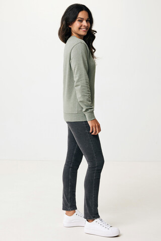 IQONIQ Denali ungefärbt. Rundhals-Sweater aus recycelter BW heather green bedrucken, Art.-Nr. T9301.015.L