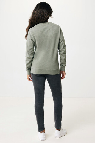 IQONIQ Denali ungefärbt. Rundhals-Sweater aus recycelter BW heather green bedrucken, Art.-Nr. T9301.015.L