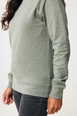 IQONIQ Denali ungefärbt. Rundhals-Sweater aus recycelter BW heather green bedrucken, Art.-Nr. T9301.015.L