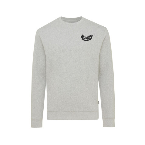 IQONIQ Denali ungefärbt. Rundhals-Sweater aus recycelter BW heather grey bedrucken, Art.-Nr. T9301.013.XXL