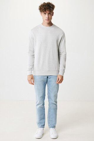 IQONIQ Denali ungefärbt. Rundhals-Sweater aus recycelter BW heather grey bedrucken, Art.-Nr. T9301.013.XXL