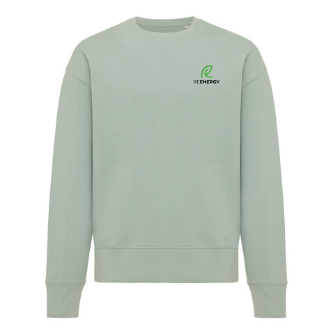 IQONIQ Kruger Relax-Rundhals-Sweater aus recycelt. Baumwolle Iceberg green bedrucken, Art.-Nr. T9302.023.XXXL