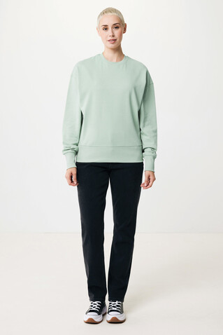 IQONIQ Kruger Relax-Rundhals-Sweater aus recycelt. Baumwolle Iceberg green bedrucken, Art.-Nr. T9302.023.XXXL