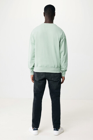 IQONIQ Kruger Relax-Rundhals-Sweater aus recycelt. Baumwolle Iceberg green bedrucken, Art.-Nr. T9302.023.XXXL