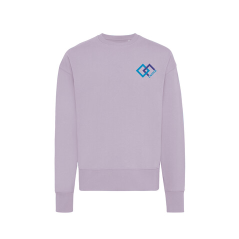 IQONIQ Kruger Relax-Rundhals-Sweater aus recycelt. Baumwolle lavender bedrucken, Art.-Nr. T9302.011.XXXL