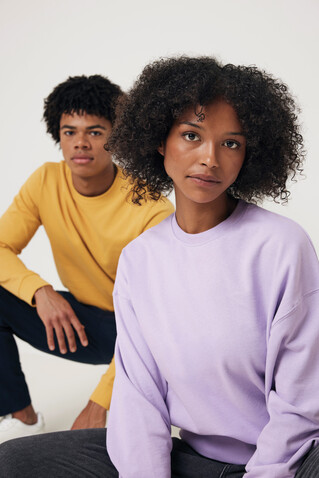 IQONIQ Kruger Relax-Rundhals-Sweater aus recycelt. Baumwolle lavender bedrucken, Art.-Nr. T9302.011.XXXL