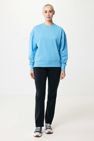 IQONIQ Kruger Relax-Rundhals-Sweater aus recycelt. Baumwolle tranquil blue bedrucken, Art.-Nr. T9302.010.L
