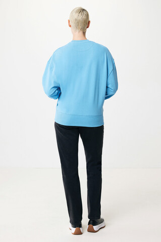 IQONIQ Kruger Relax-Rundhals-Sweater aus recycelt. Baumwolle tranquil blue bedrucken, Art.-Nr. T9302.010.L