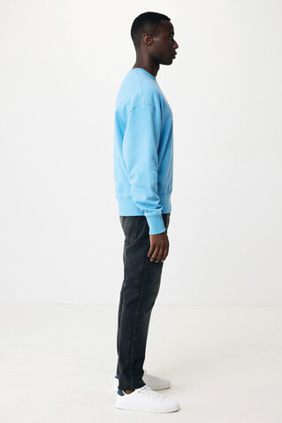 IQONIQ Kruger Relax-Rundhals-Sweater aus recycelt. Baumwolle tranquil blue bedrucken, Art.-Nr. T9302.010.L
