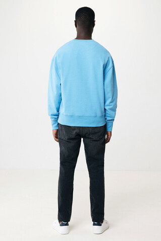 IQONIQ Kruger Relax-Rundhals-Sweater aus recycelt. Baumwolle tranquil blue bedrucken, Art.-Nr. T9302.010.L