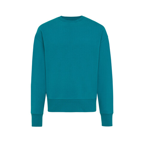 IQONIQ Kruger Relax-Rundhals-Sweater aus recycelt. Baumwolle verdigris bedrucken, Art.-Nr. T9302.009.XL
