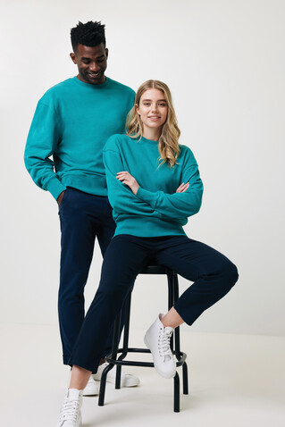 IQONIQ Kruger Relax-Rundhals-Sweater aus recycelt. Baumwolle verdigris bedrucken, Art.-Nr. T9302.009.XL