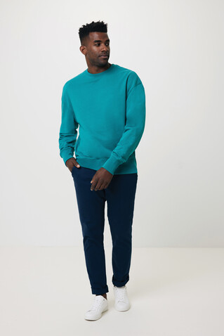 IQONIQ Kruger Relax-Rundhals-Sweater aus recycelt. Baumwolle verdigris bedrucken, Art.-Nr. T9302.009.XL