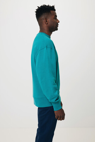 IQONIQ Kruger Relax-Rundhals-Sweater aus recycelt. Baumwolle verdigris bedrucken, Art.-Nr. T9302.009.XL