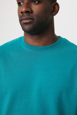 IQONIQ Kruger Relax-Rundhals-Sweater aus recycelt. Baumwolle verdigris bedrucken, Art.-Nr. T9302.009.XL