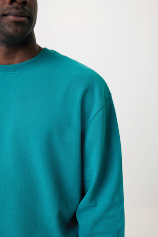 IQONIQ Kruger Relax-Rundhals-Sweater aus recycelt. Baumwolle verdigris bedrucken, Art.-Nr. T9302.009.XL