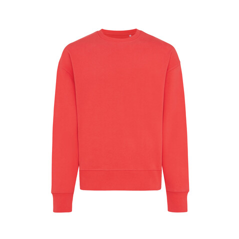 IQONIQ Kruger Relax-Rundhals-Sweater aus recycelt. Baumwolle luscious red bedrucken, Art.-Nr. T9302.008.XL