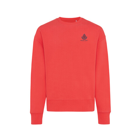 IQONIQ Kruger Relax-Rundhals-Sweater aus recycelt. Baumwolle luscious red bedrucken, Art.-Nr. T9302.008.XL