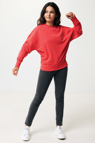 IQONIQ Kruger Relax-Rundhals-Sweater aus recycelt. Baumwolle luscious red bedrucken, Art.-Nr. T9302.008.XL
