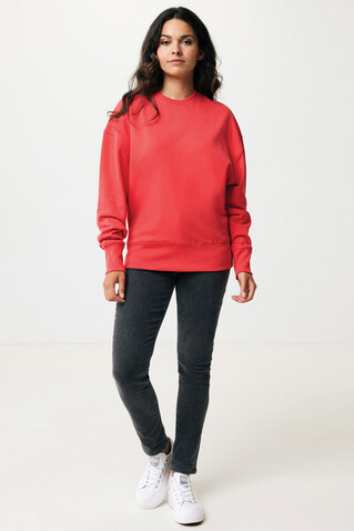 IQONIQ Kruger Relax-Rundhals-Sweater aus recycelt. Baumwolle luscious red bedrucken, Art.-Nr. T9302.008.XL