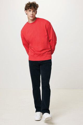 IQONIQ Kruger Relax-Rundhals-Sweater aus recycelt. Baumwolle luscious red bedrucken, Art.-Nr. T9302.008.XL